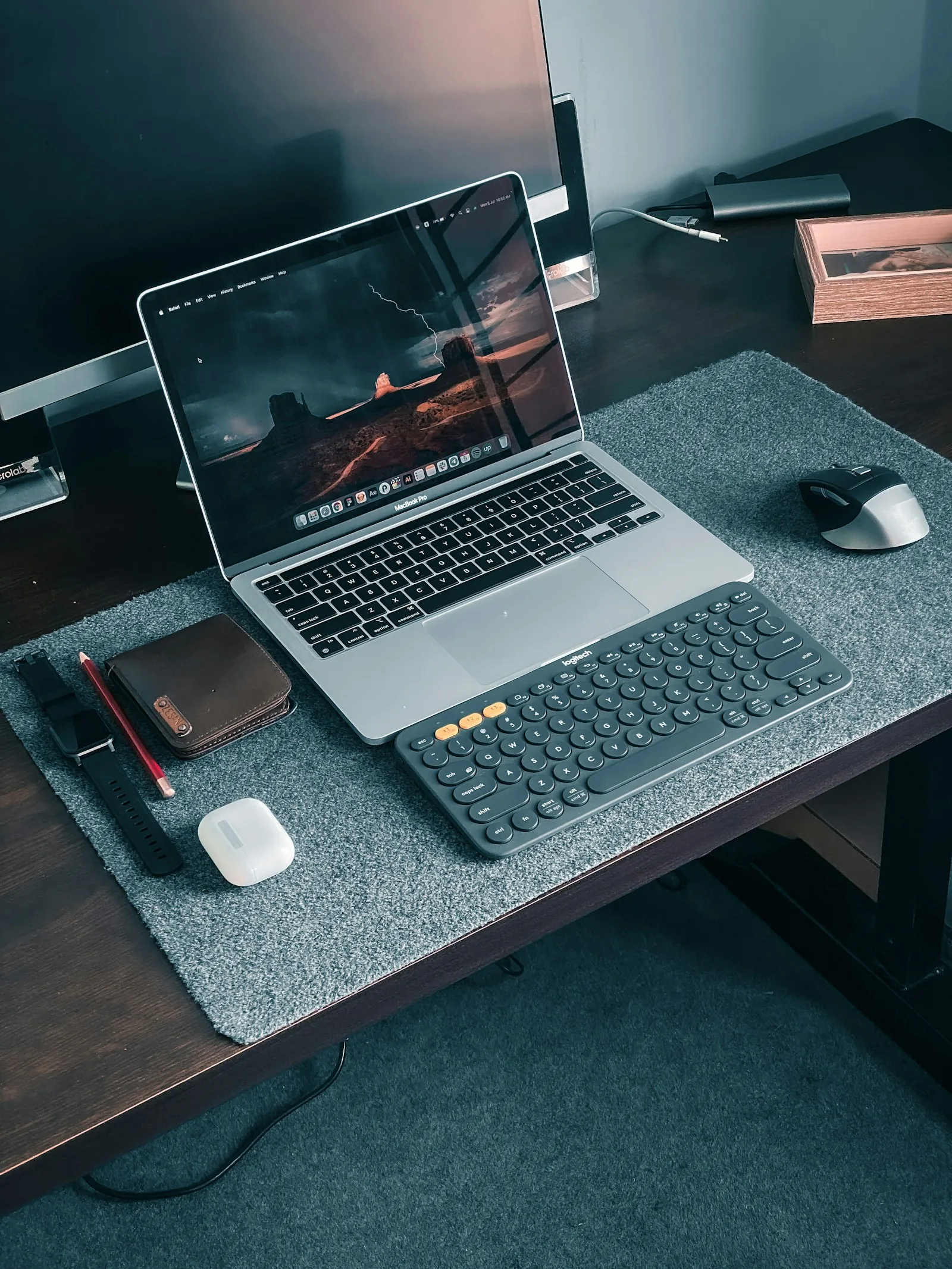 Modern desk workstation with computer equipment in Dhaka